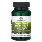 Grape Seed, Green Tea & Pine Bark Complex/Комплекс из виноградных косточек, зеленого чая и сосновой коры 60 caps Swanson